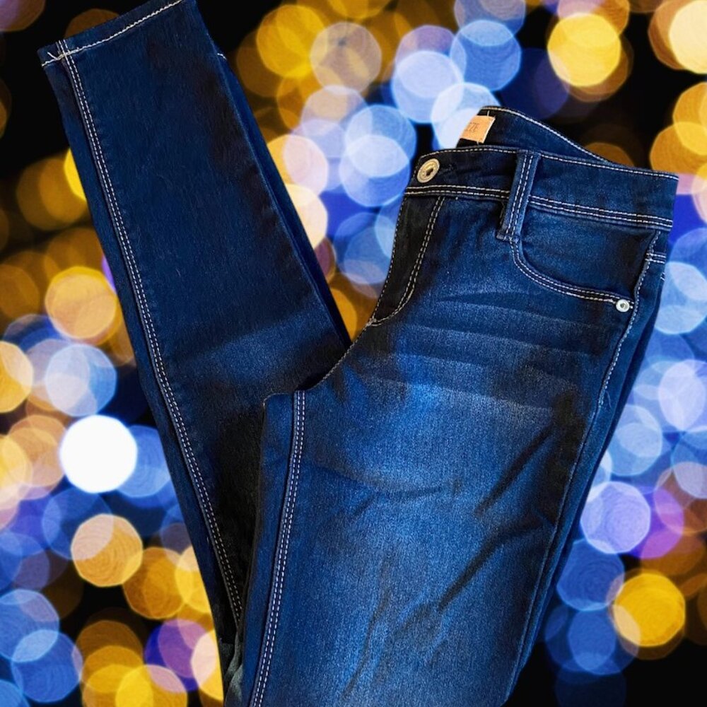 Squeeze Girl's Distressed Dark Blue Jeans